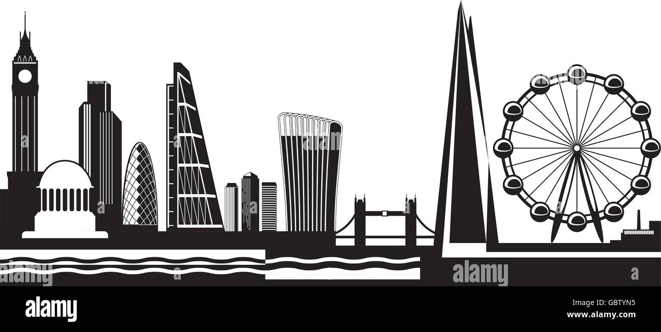 View from London by day - vector illustration Stock Vector