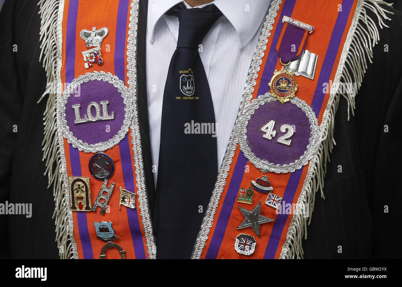 Annual Orange Walk in Glasgow Stock Photo Alamy