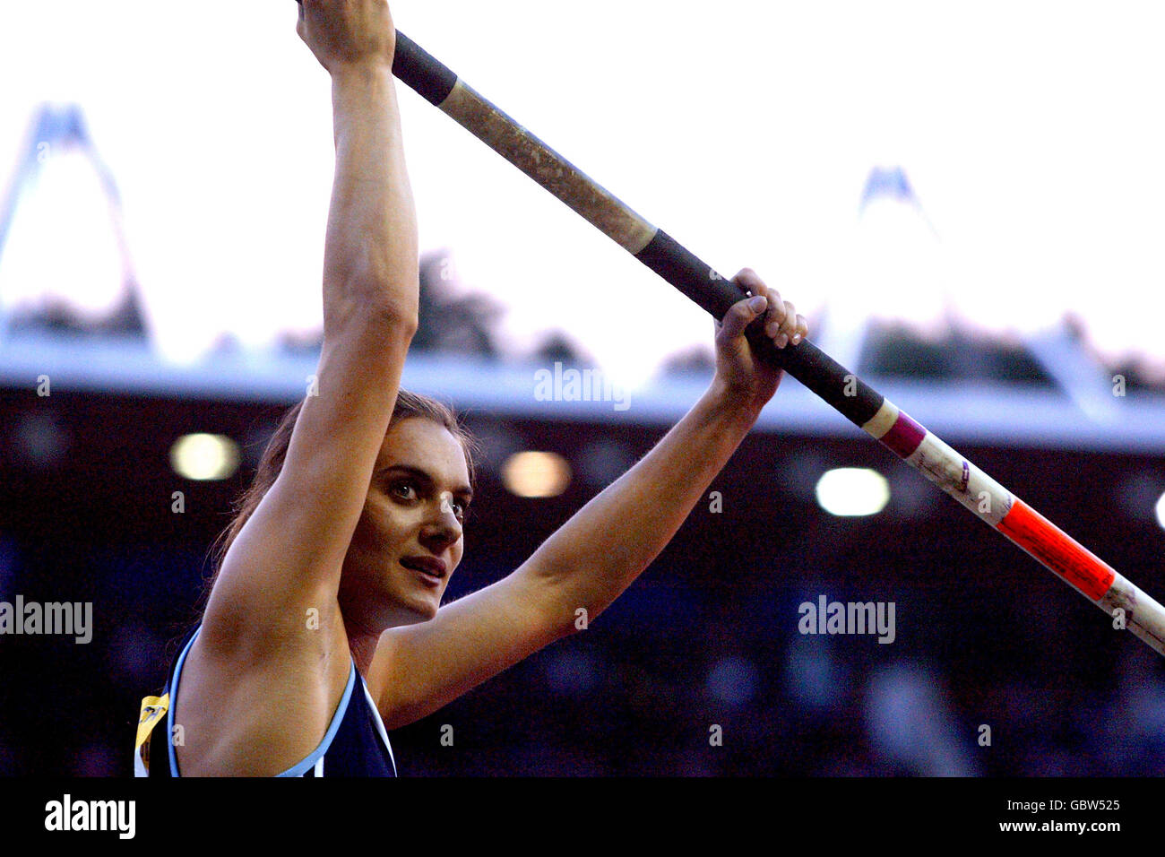 Russia's Yelena Isinbayeva competes in the Pole Vault Stock Photo Alamy