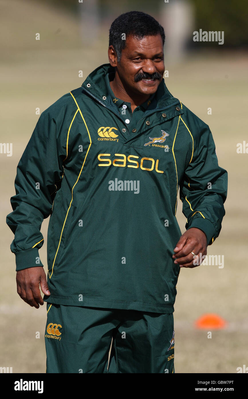 South Africa coach Peter de Villiers during a training session at Fourways High School, Sandton. Stock Photo