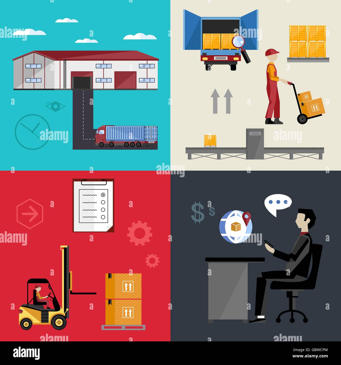 Warehousing and logistics processes Stock Vector Image & Art - Alamy