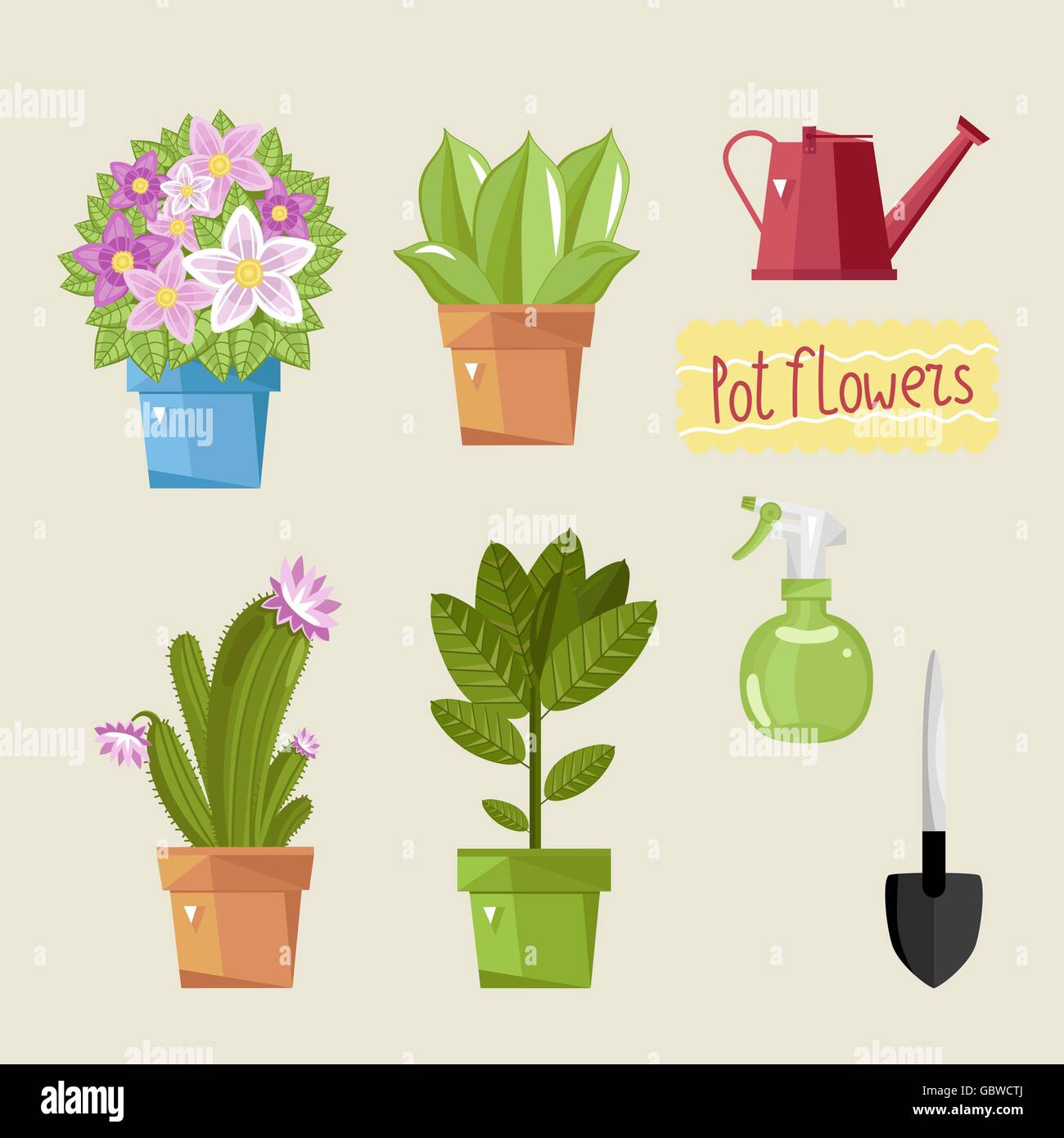 Beautiful house plants Stock Vector Image & Art - Alamy