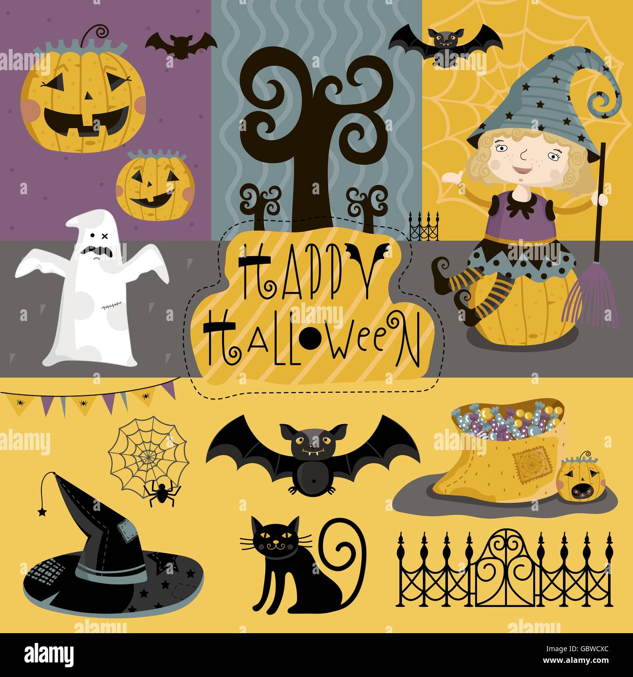 Set traditional elements of Halloween Stock Vector Image & Art - Alamy