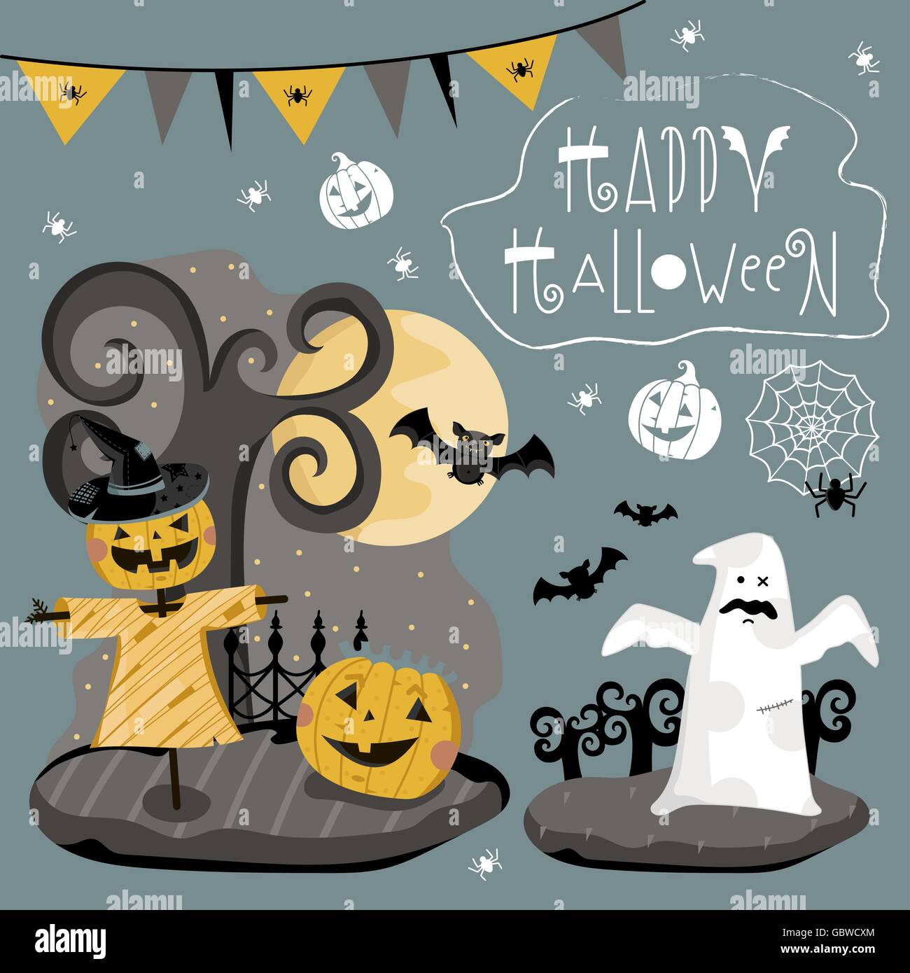 Set traditional elements of Halloween Stock Vector Image & Art - Alamy