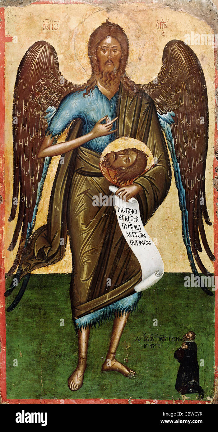 fine arts, religious art, saints, John the baptist, painting, icon