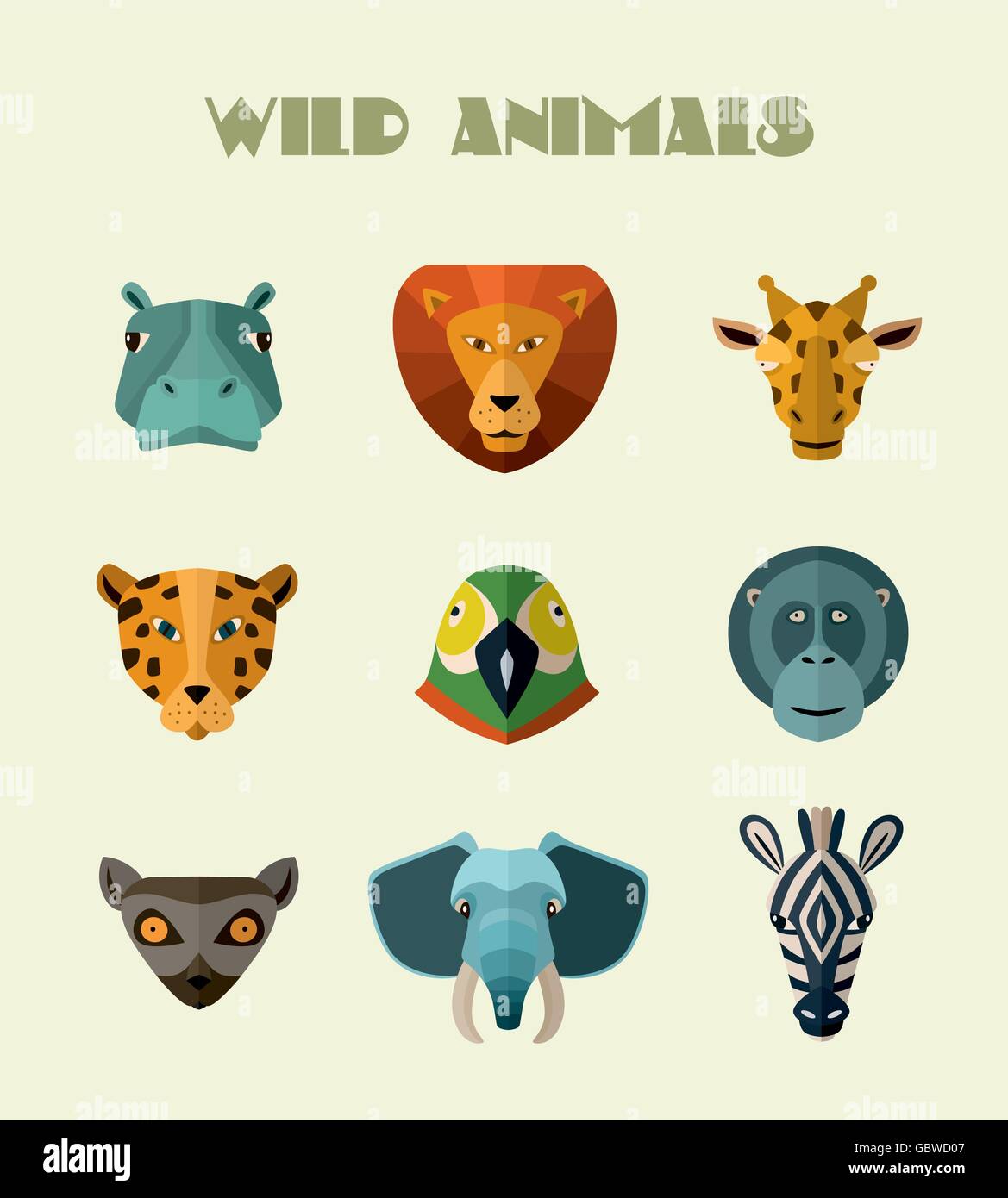 Wild animals icons. Vector format Stock Vector Image & Art - Alamy