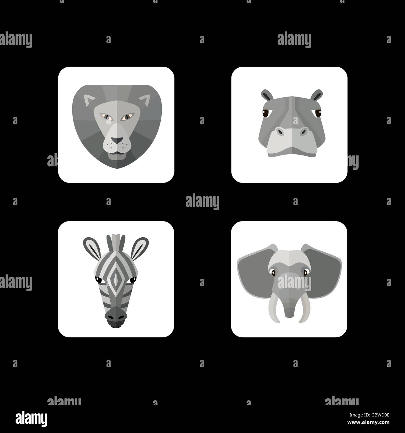 Wild animals icons. Vector format Stock Vector Image & Art - Alamy