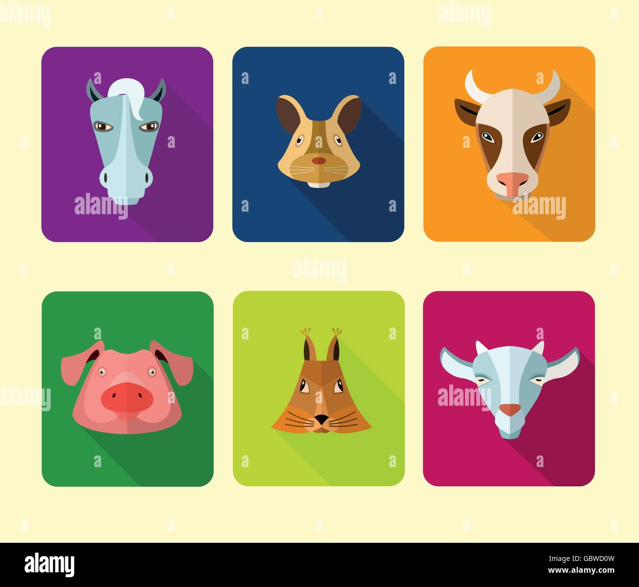 Farm animals icons. Vector format Stock Vector Image & Art - Alamy