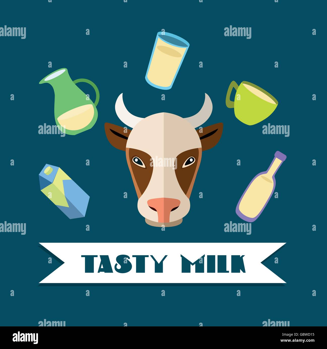 Natural dairy products Stock Vector Image & Art - Alamy