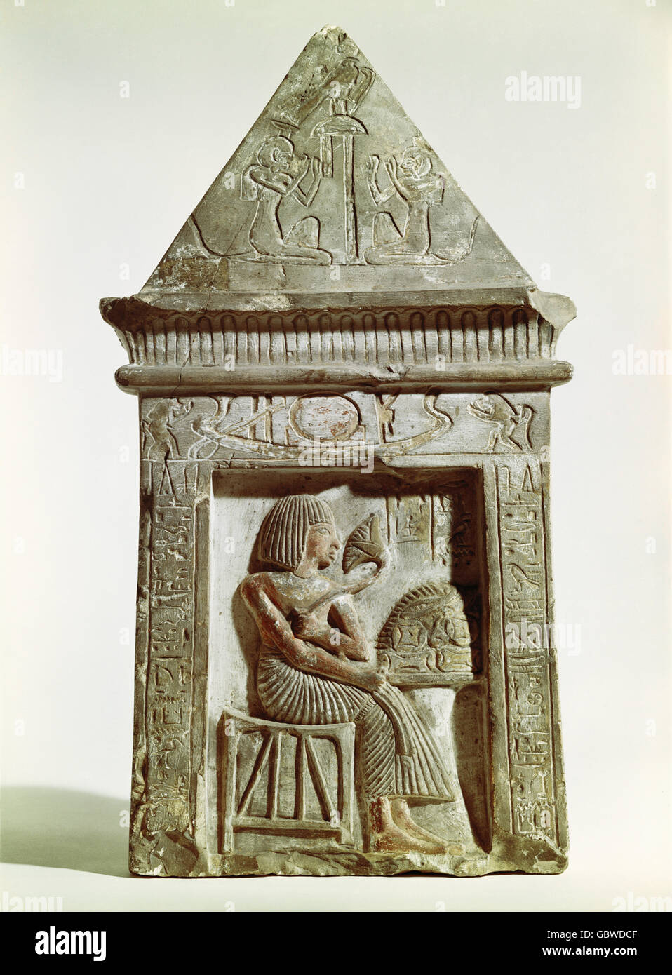 geography / travel, Egypt, tombstone of Anuy, New Kingdom, 18th Dynasty (1570 - 1345 BC), limestone, Kestner Museum Hanover, Additional-Rights-Clearences-Not Available Stock Photo