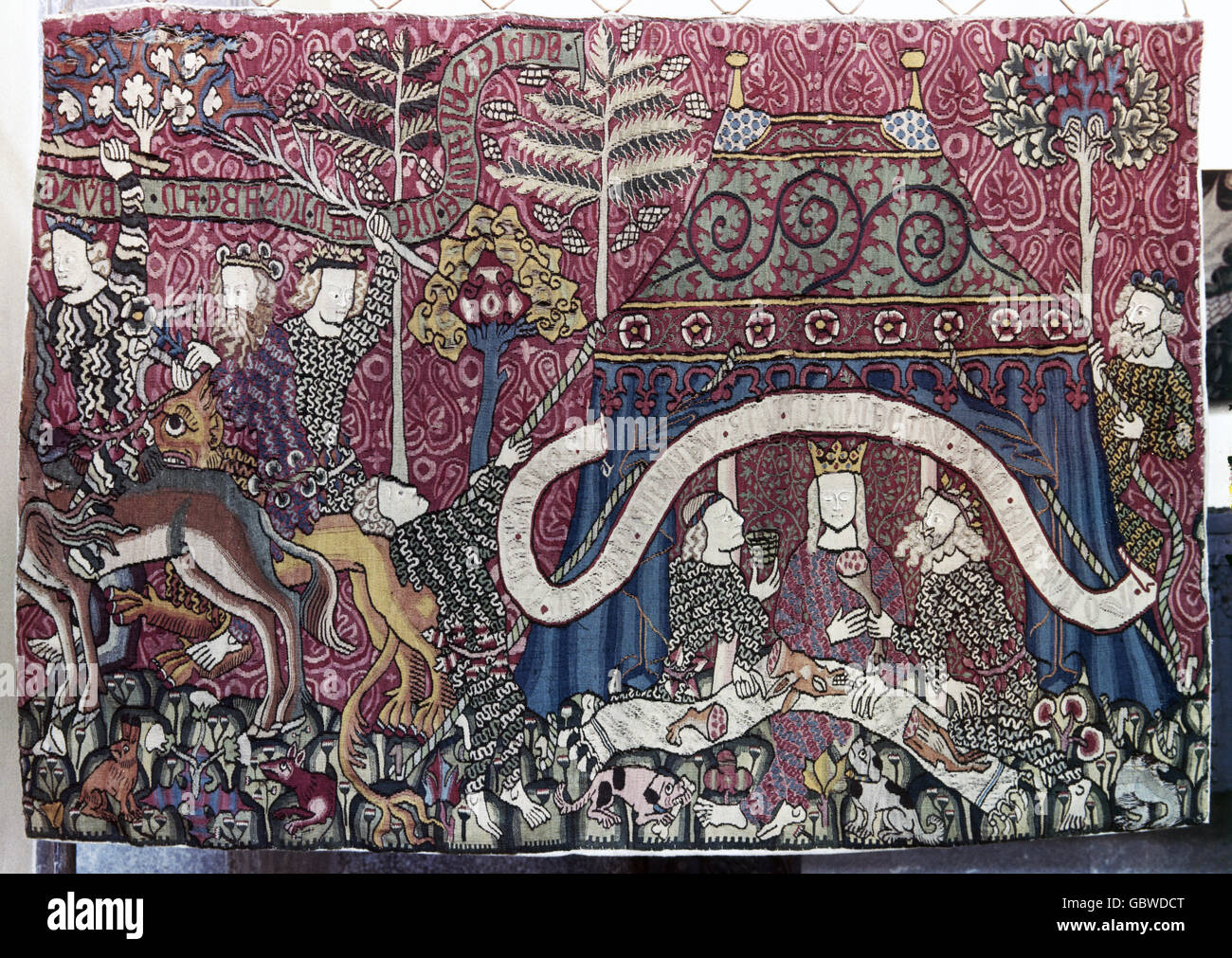 fine arts, Gobelin tapestry, tapestry with the "Royal Feast", 12th