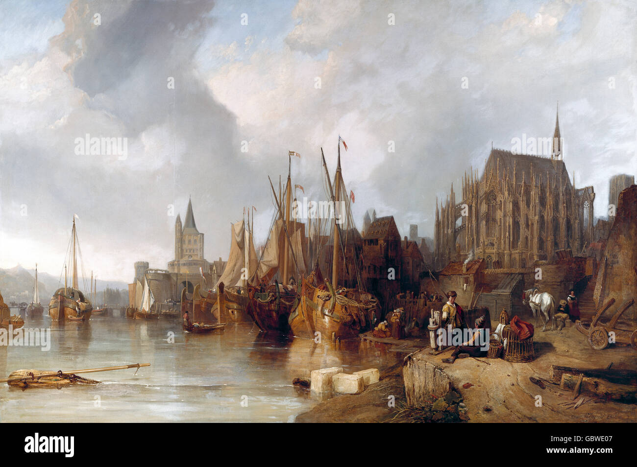 fine arts, Stanfield, (William) Clarkson Frederick (1793-1867), painting, The Cathedral of Cologne, circa 1826 / 1835, Rheinisches Landesmuseum, Bonn, Stock Photo