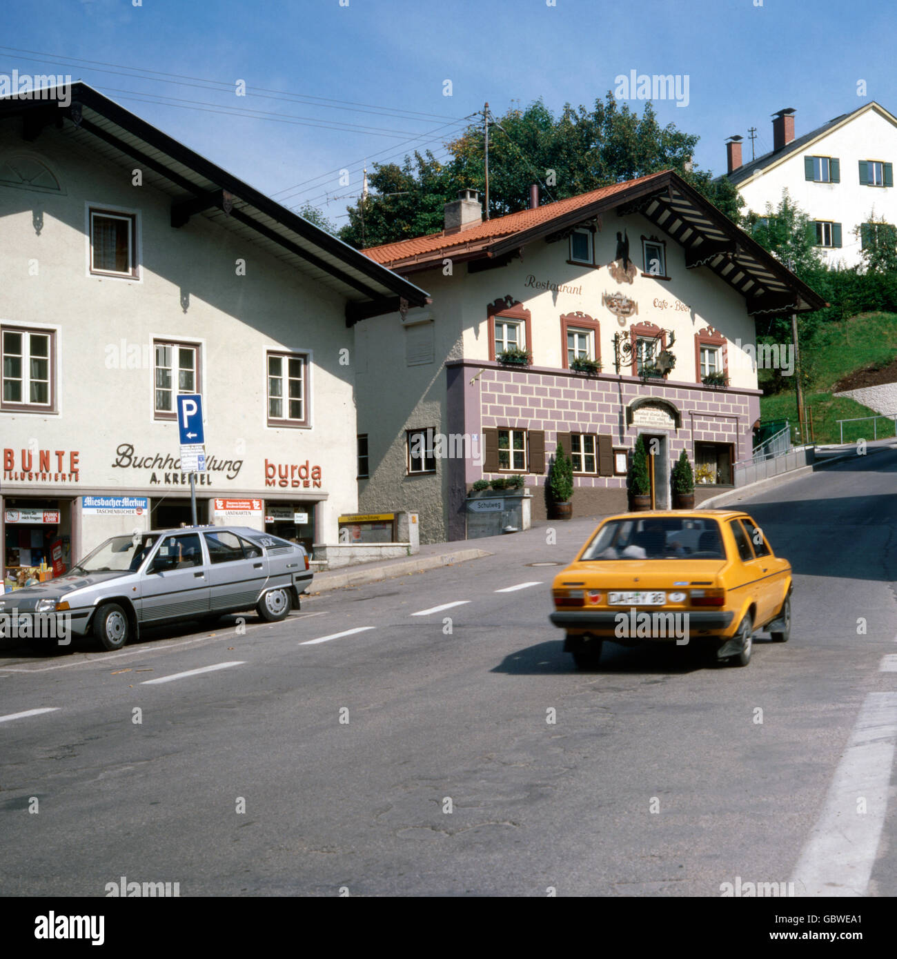 Reise nach Deutschland, Bayern. Travel to Germany, Bavaria. Miesbach in den  1980er Jahren, Oberbayern. Miesbach in the 1980s, Upper Bavaria Stock Photo  - Alamy