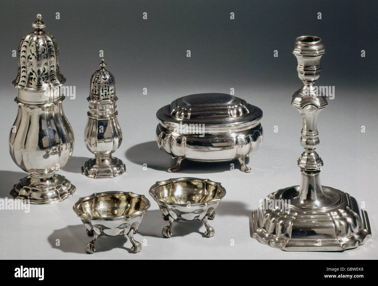 fine arts, antiquities, silverware of Celle master, 18th century, Bomann museum, Celle, Stock Photo