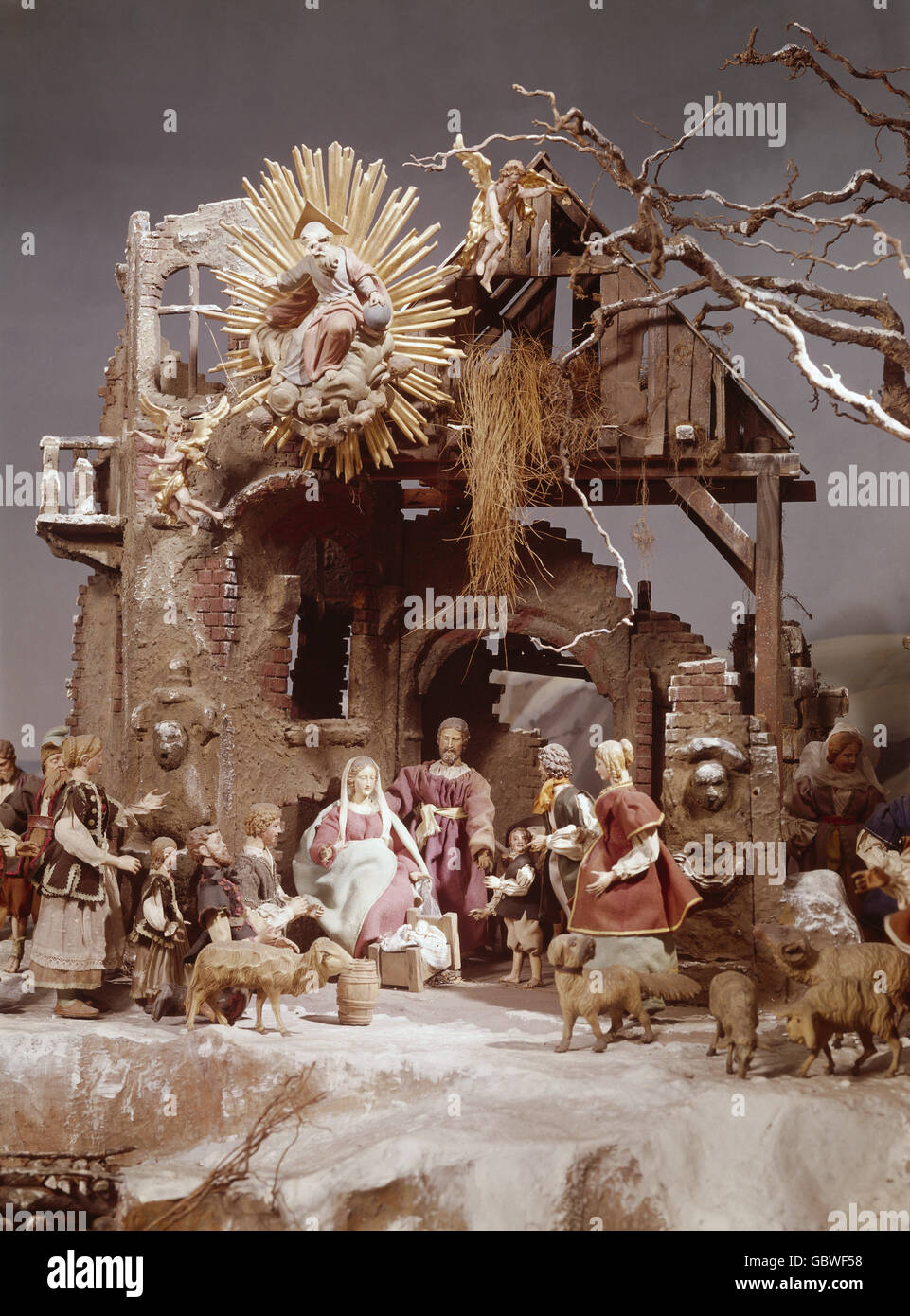 Christmas, cribs, adoration of the shepherds, figures by A. Sickinger