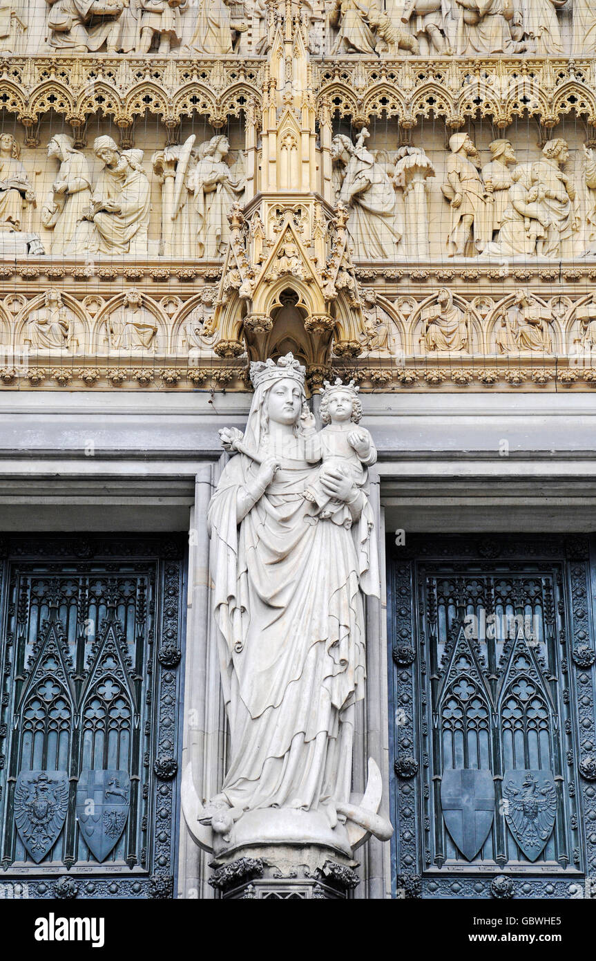 Statue of Virgin Mary Statues sculptures entrance portal