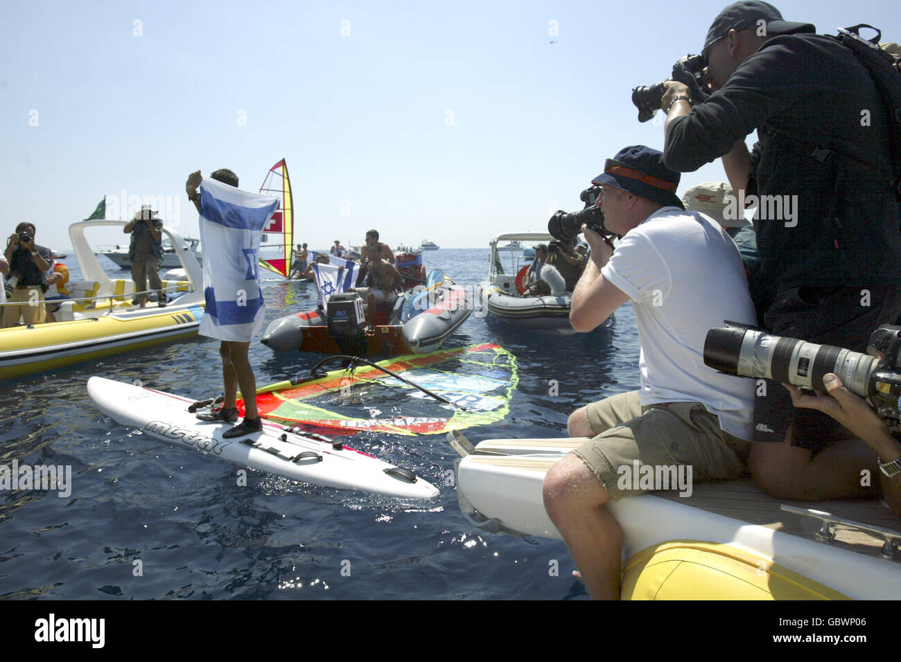 Sailing Athens Olympic Games 2004 Mens' Windsurfing Stock Photo Alamy