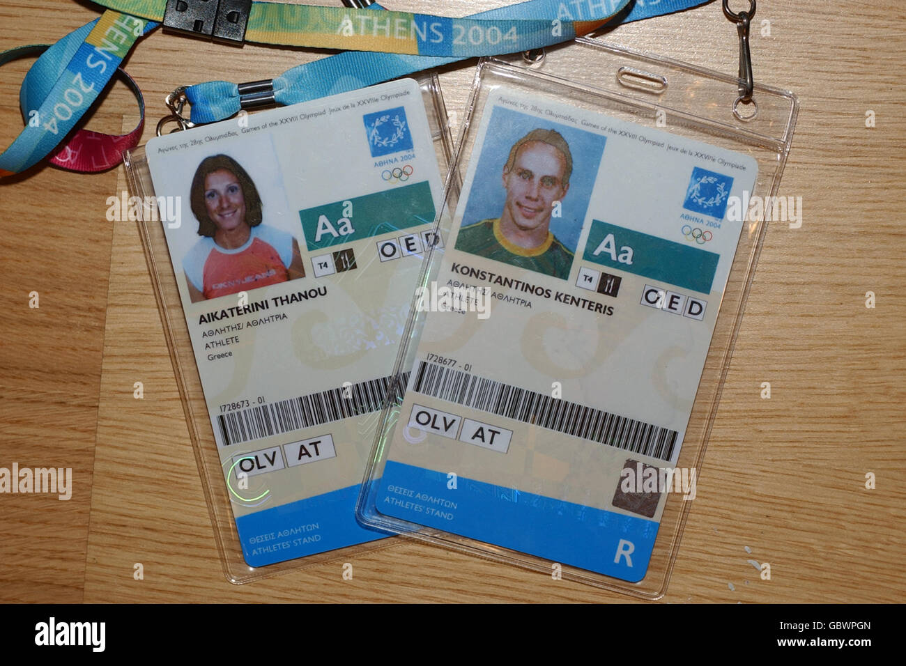 The accreditation of Greece's Aikaterini Thanou and Konstantinos Kenteris Stock Photo