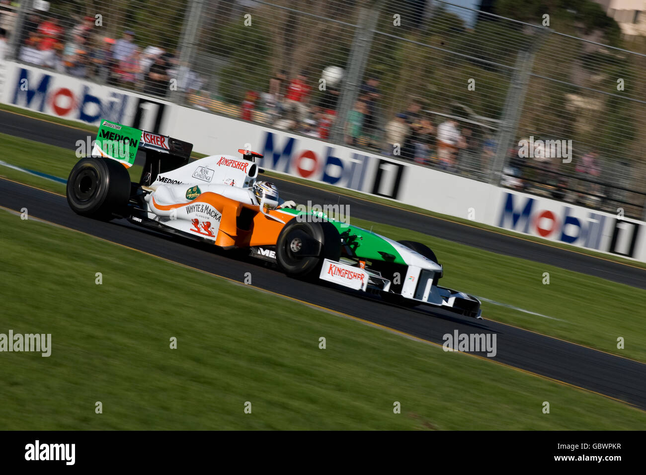 Force India's Adrian Sutil during the first practice at Albert Park Stock Photo