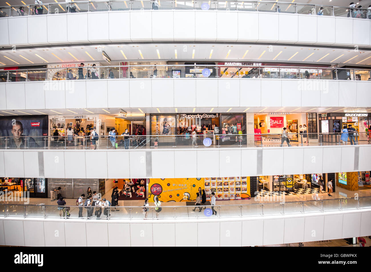 Kwun Tong Hong Kong July 07 2016 People Shopping Inside Apm Shopping Mall In Kwun Tong 