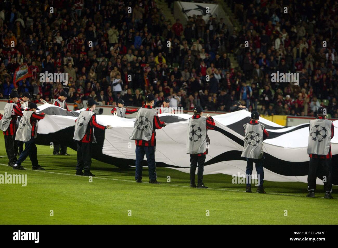 Bayer leverkusen v roma ball boys before the game hi-res stock