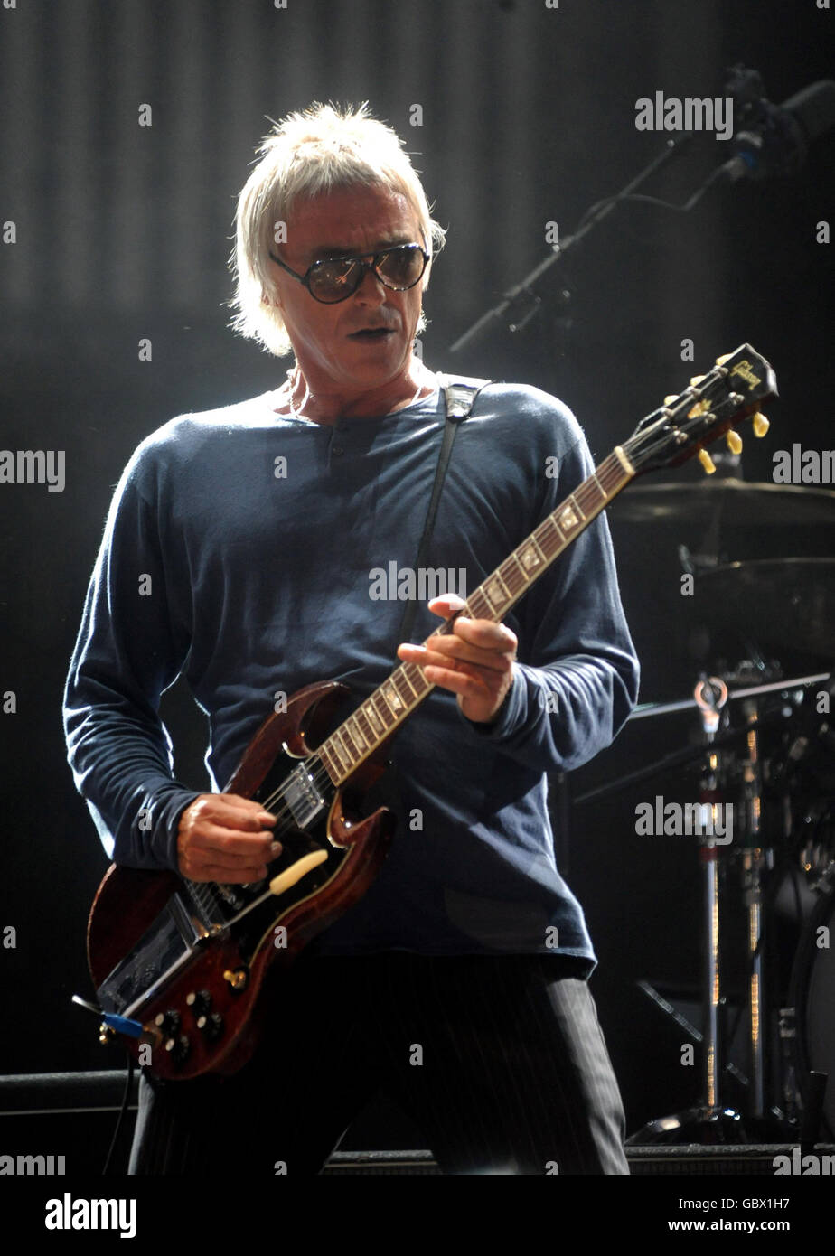 Paul Weller performs on the main stage during day 2 of the 15th International Benicassim Festival in Benicassim, Spain. Stock Photo