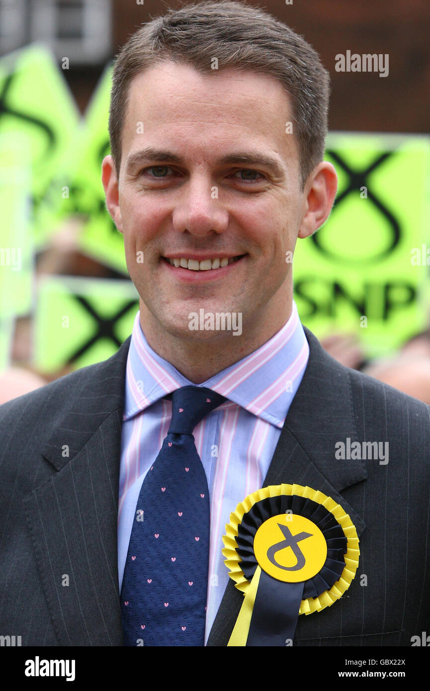 SNP candidate David Kerr as he campaigns on Glasgow Fair weekend in the