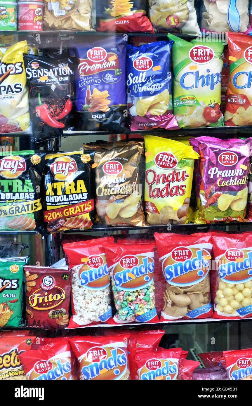 Potato chips in supermarket barcelona hi-res stock photography and images -  Alamy