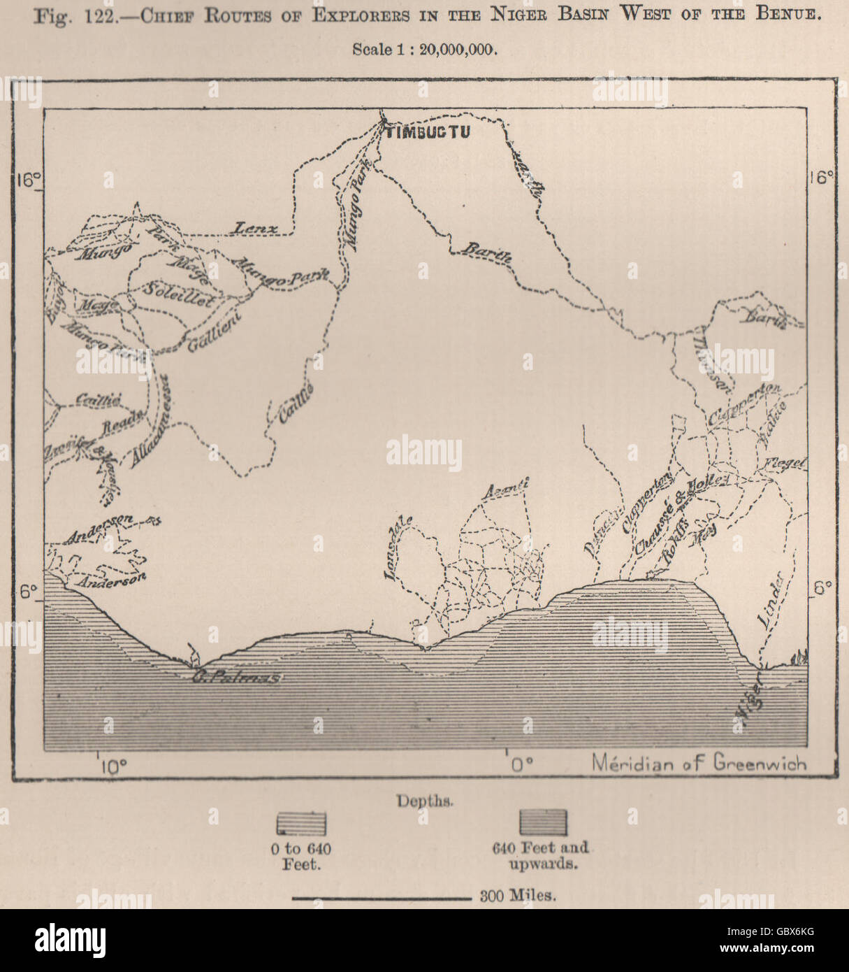 Chief routes of explorers in the Niger Basin West of the Benue.Africa 