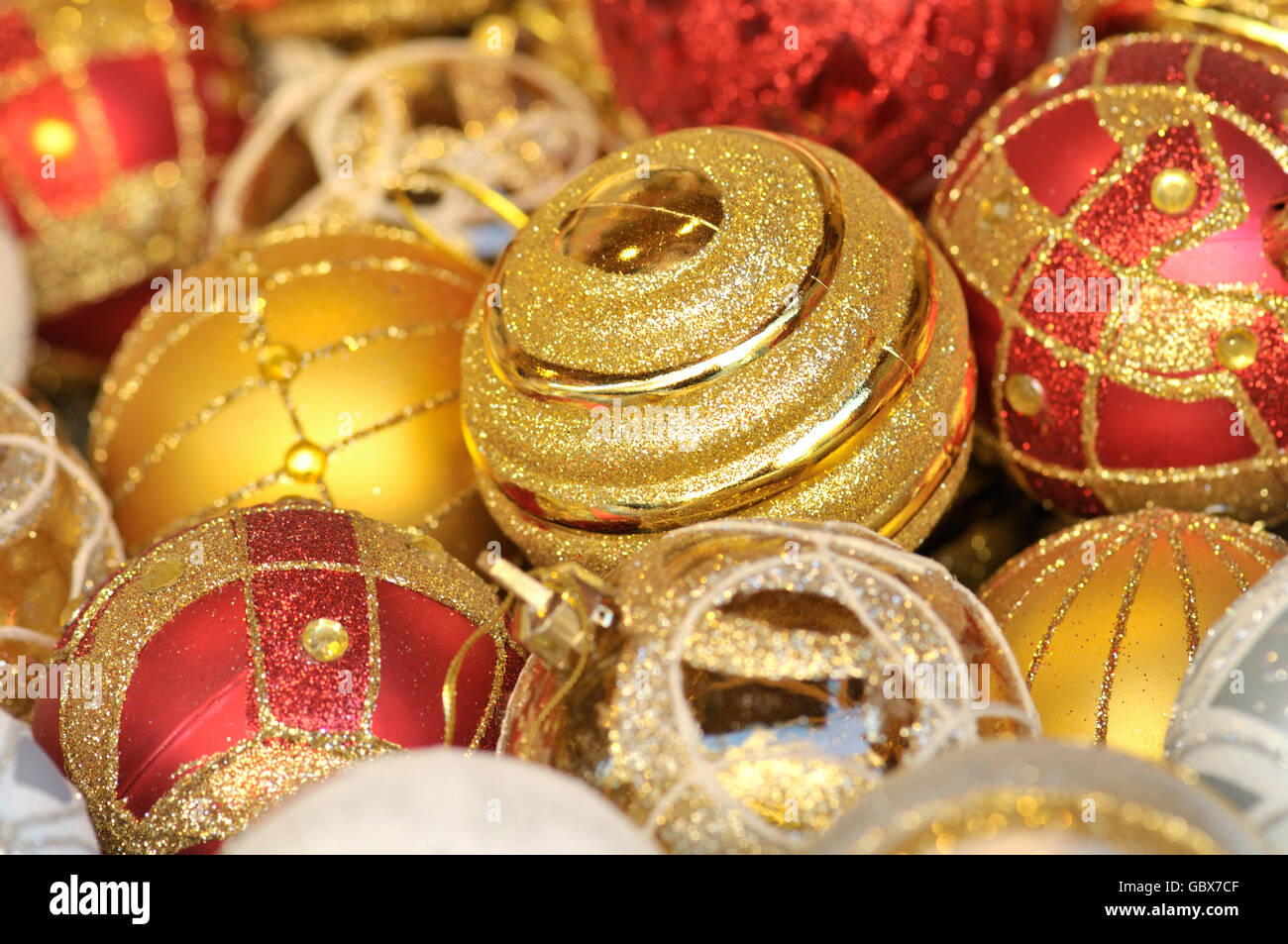 Christmas balls for sale at Santa Llúcia Christmas market, Barcelona