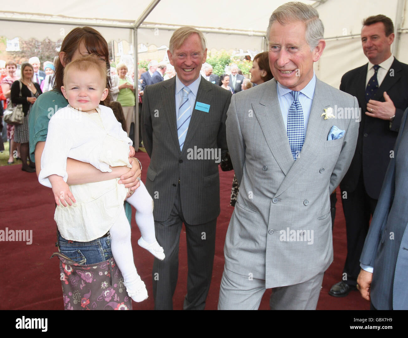 The Prince of Wales, patron of the Almshouse Association, during a visit to St Pancras almshouses in north London to celebrate the 150th anniversary of the Almshouses. Stock Photo