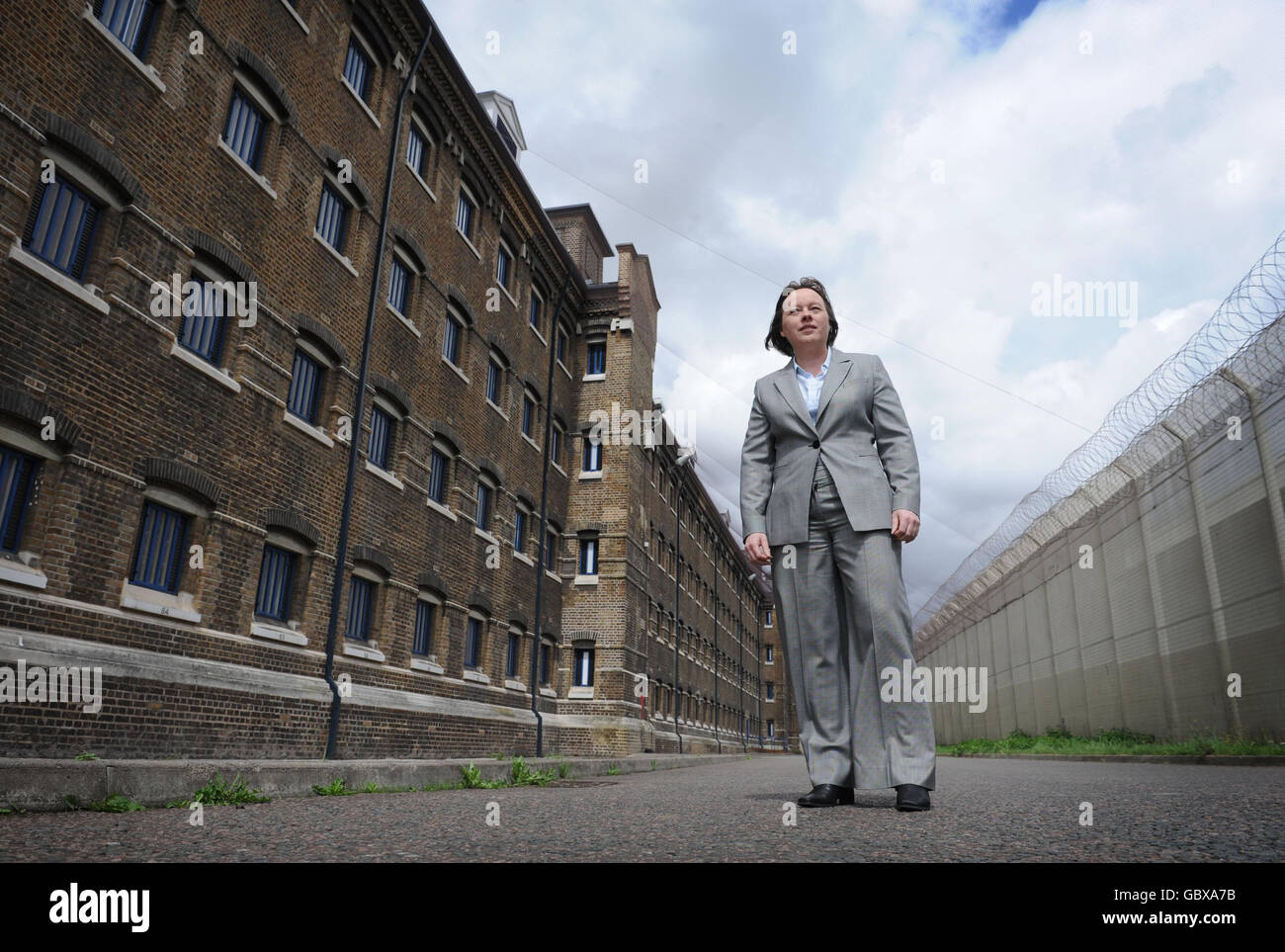 Prisons Minister Maria Eagles visits Wormwood Scrubs Prison in London, where she said that the UK is fighting a 'constant battle' against the use of drugs and mobile phones by inmates. Stock Photo