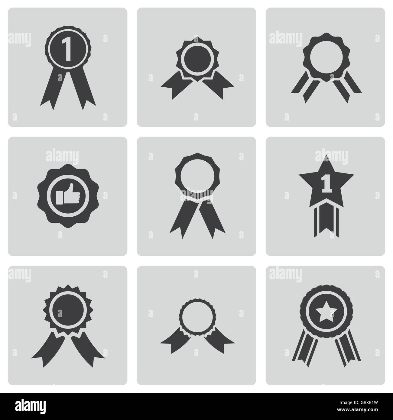 Vector black award medal icons set Stock Vector Image & Art - Alamy