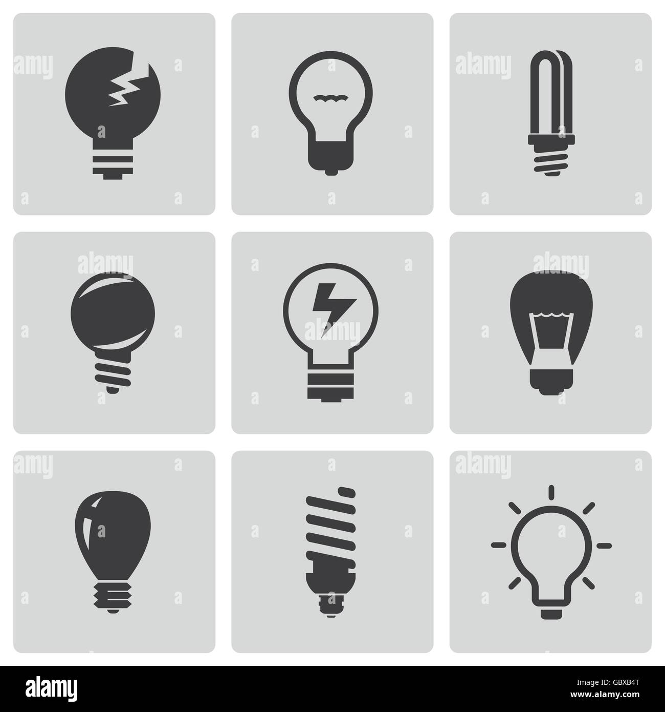 Vector black bulbs icons set Stock Vector Image & Art - Alamy