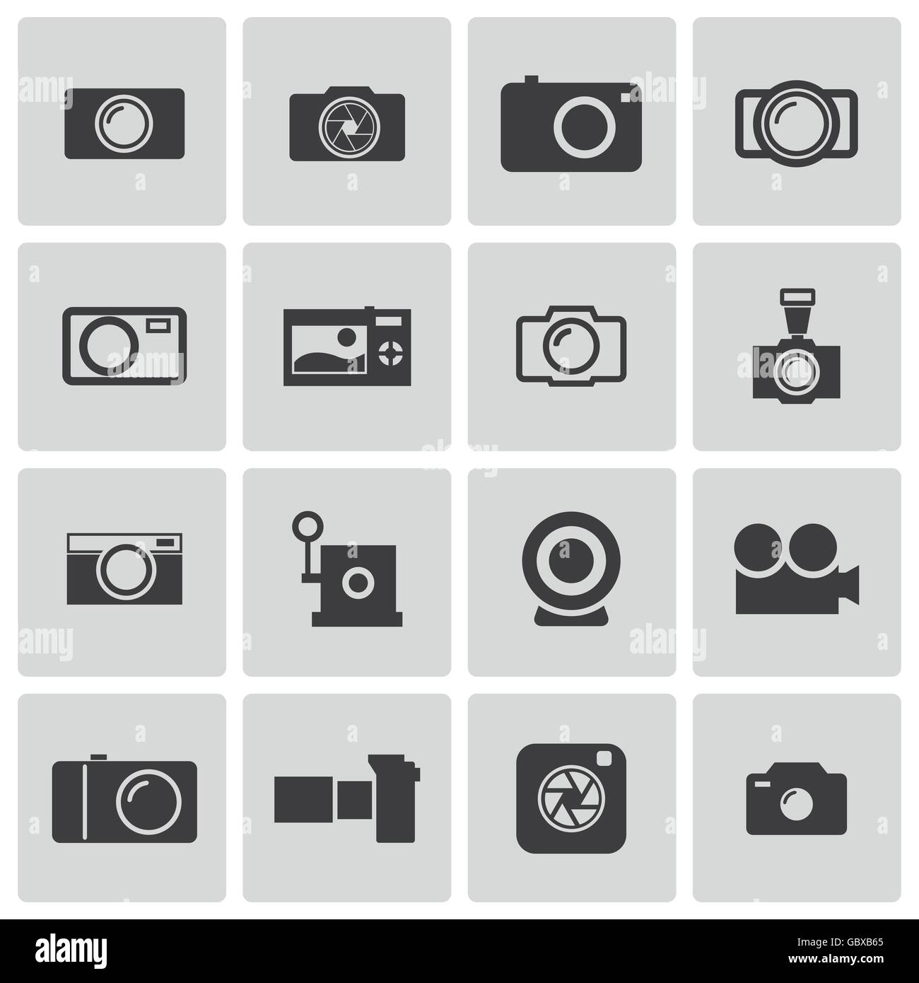 Vector black camera icons set Stock Vector Image & Art - Alamy