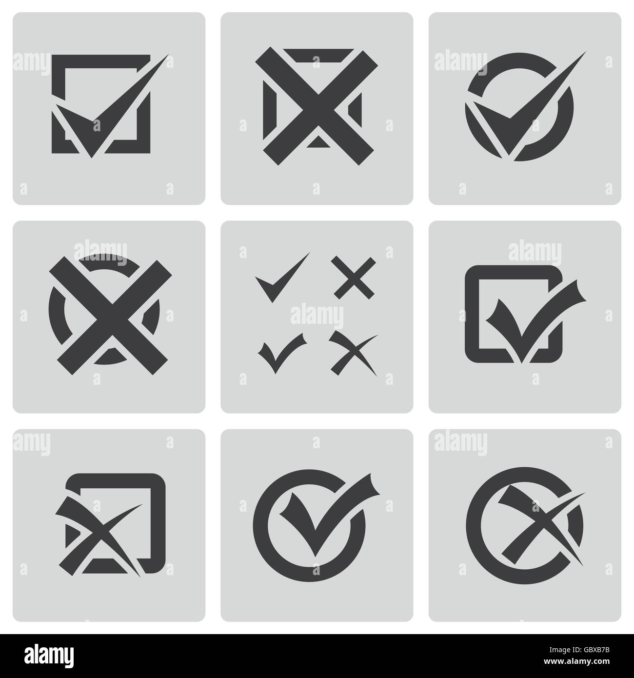 Vector black check marks icons set Stock Vector Image & Art - Alamy