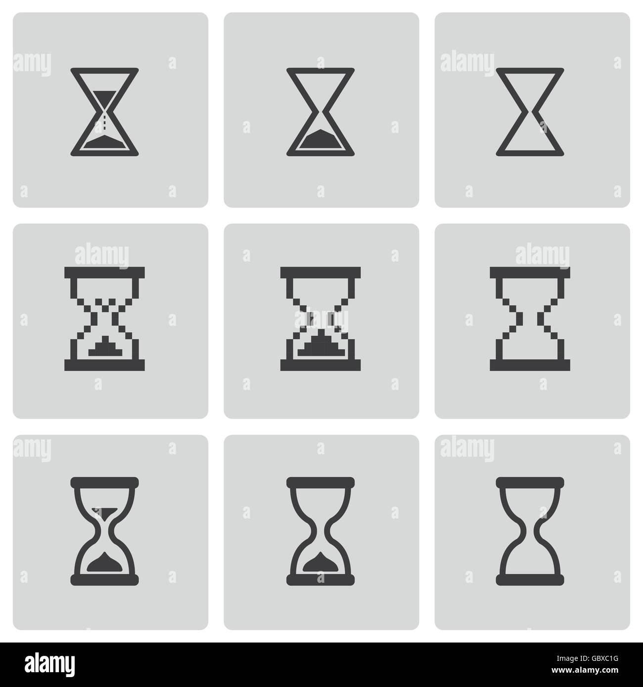 Vector black hourglass icons set Stock Vector Image & Art - Alamy