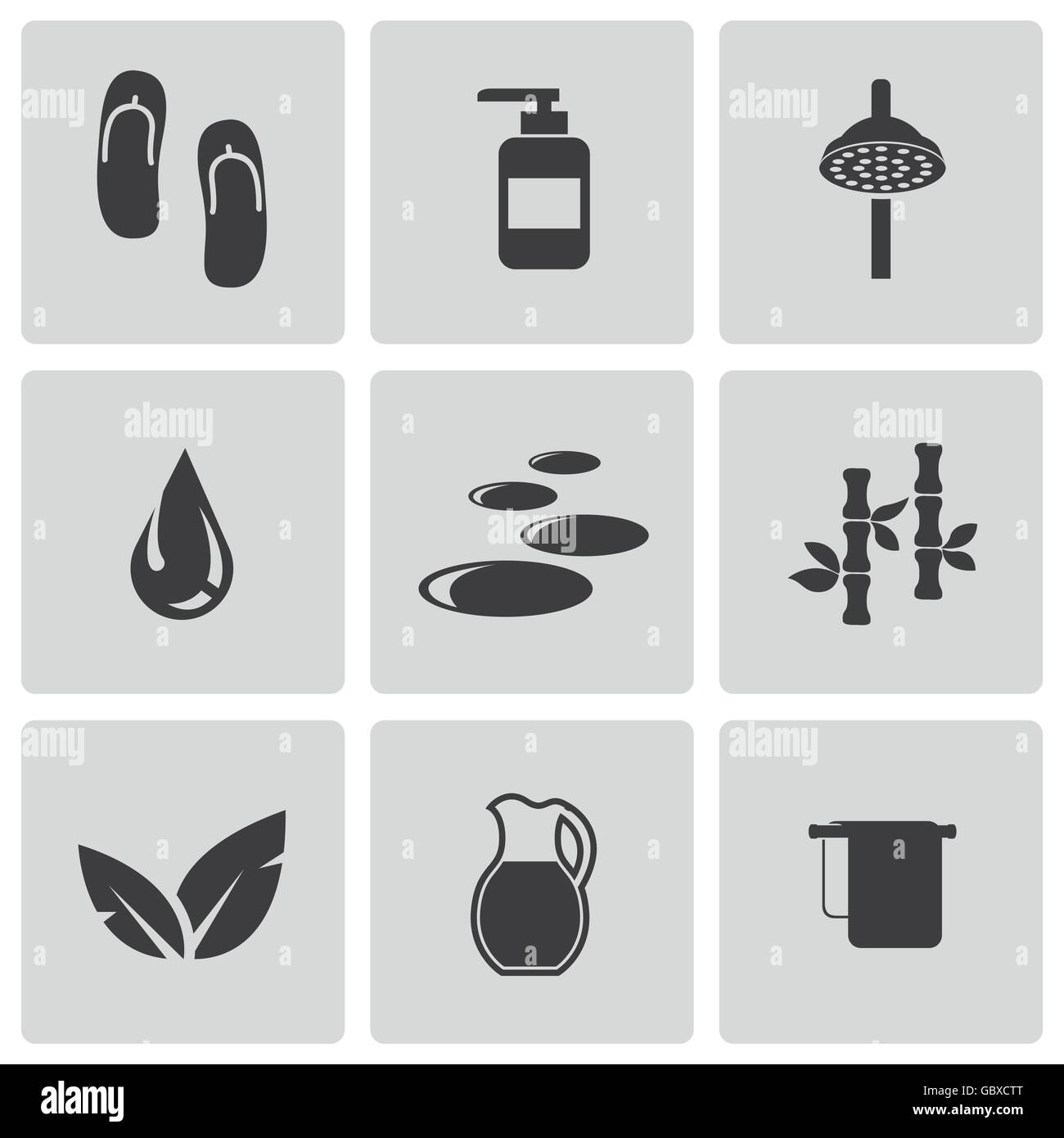 Vector black spa icons set Stock Vector Image & Art - Alamy