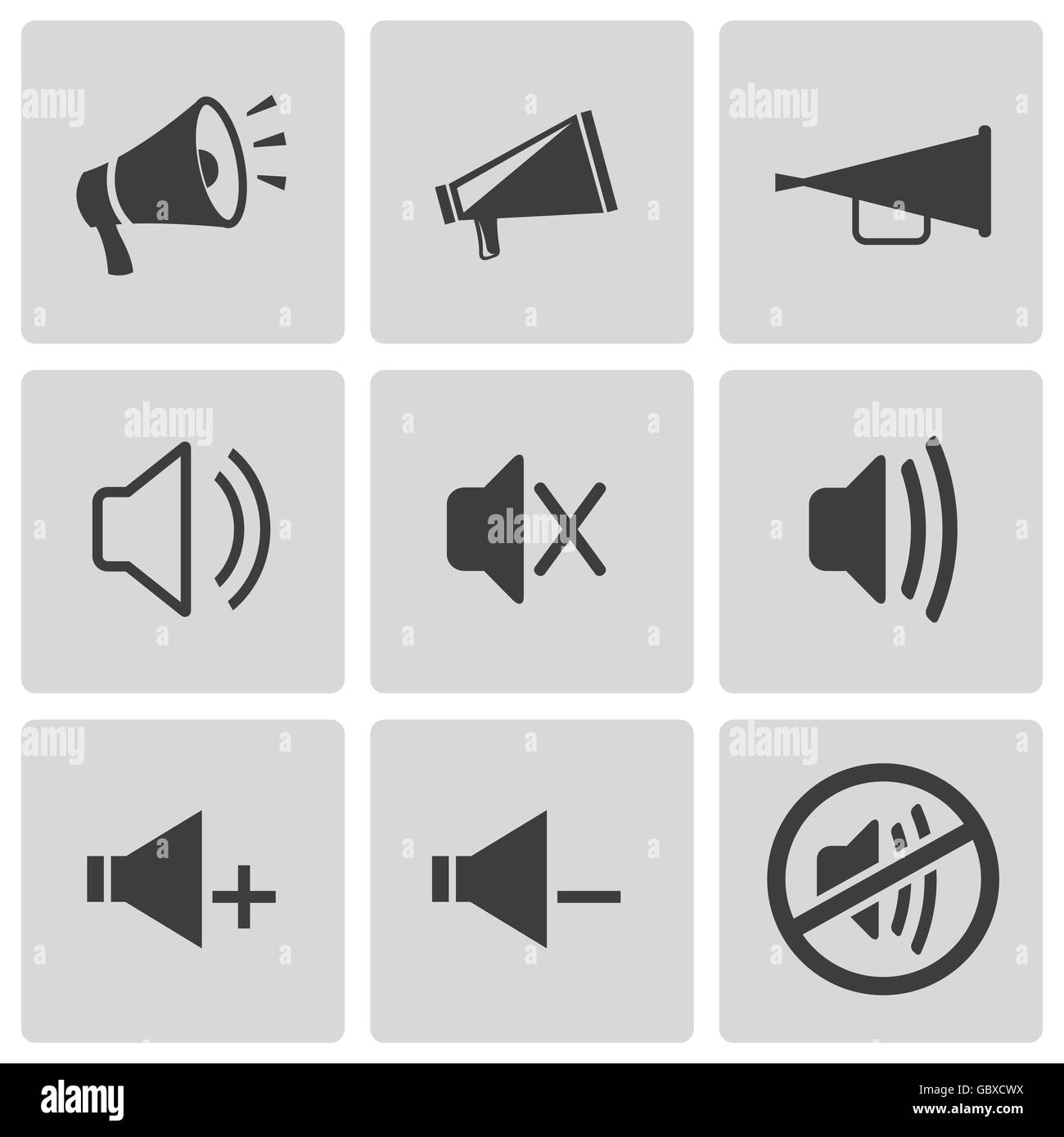 Vector black speaker icons set Stock Vector Image & Art - Alamy