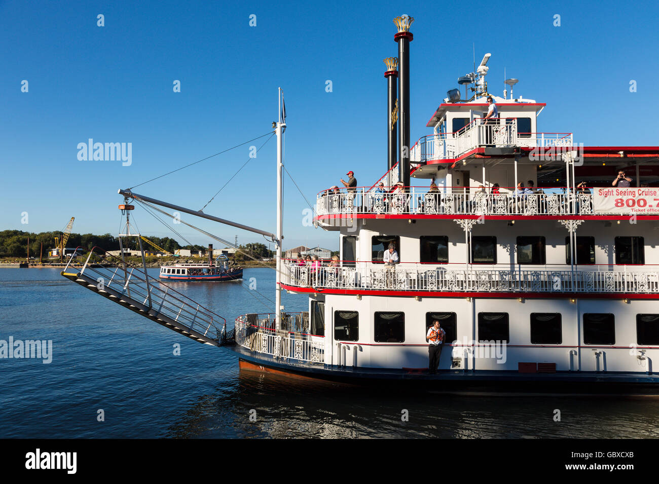 Savannah riverboat, Georgia Queen, Savannah, GA, USA Stock Photo