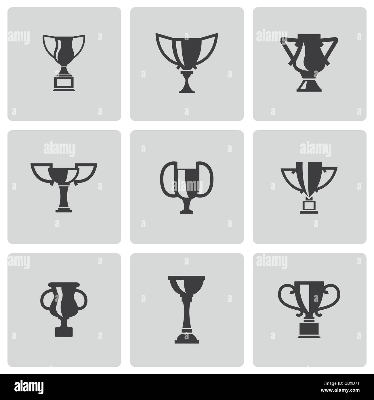 Vector black trophy icons set Stock Vector Image & Art - Alamy