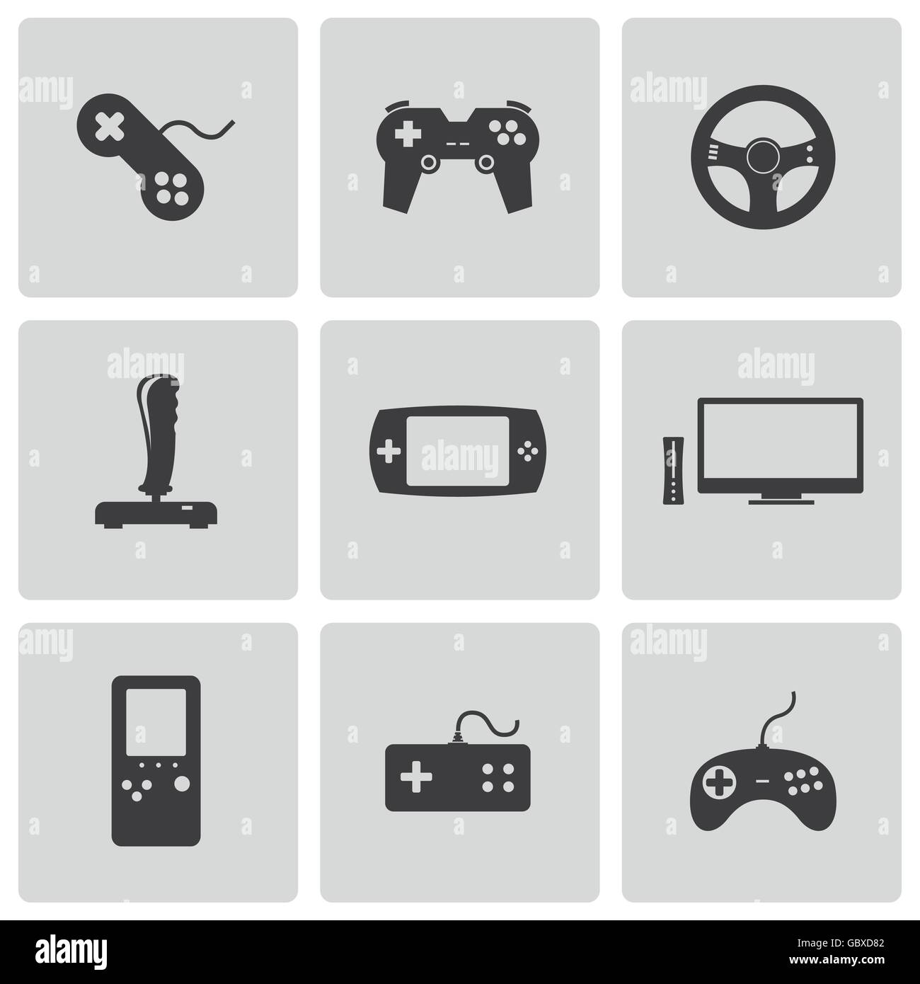 Vector black video game icons set Stock Vector Image & Art - Alamy
