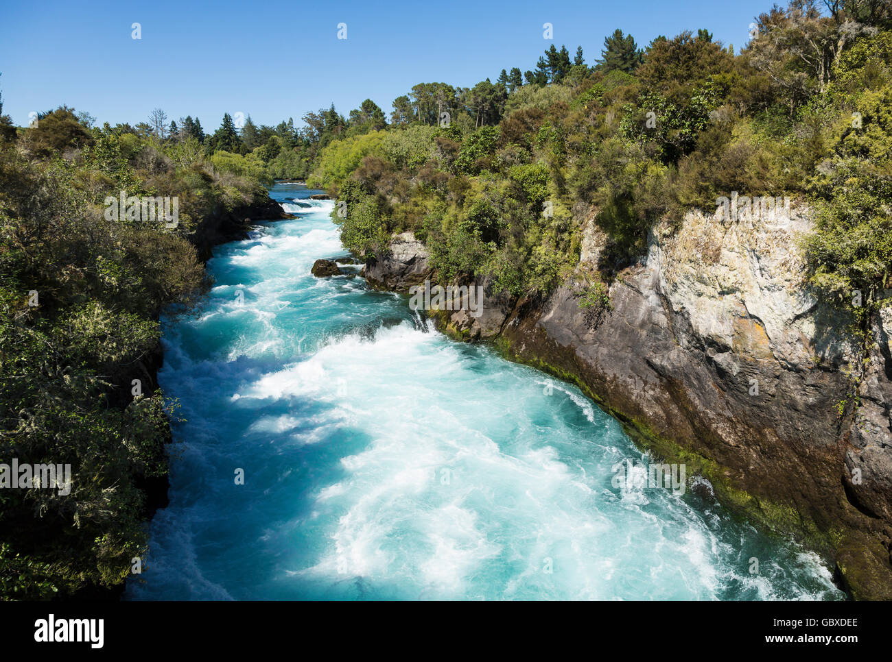 Hukafalls on Waikato River, Taupo, New Zealand Stock Photo Alamy