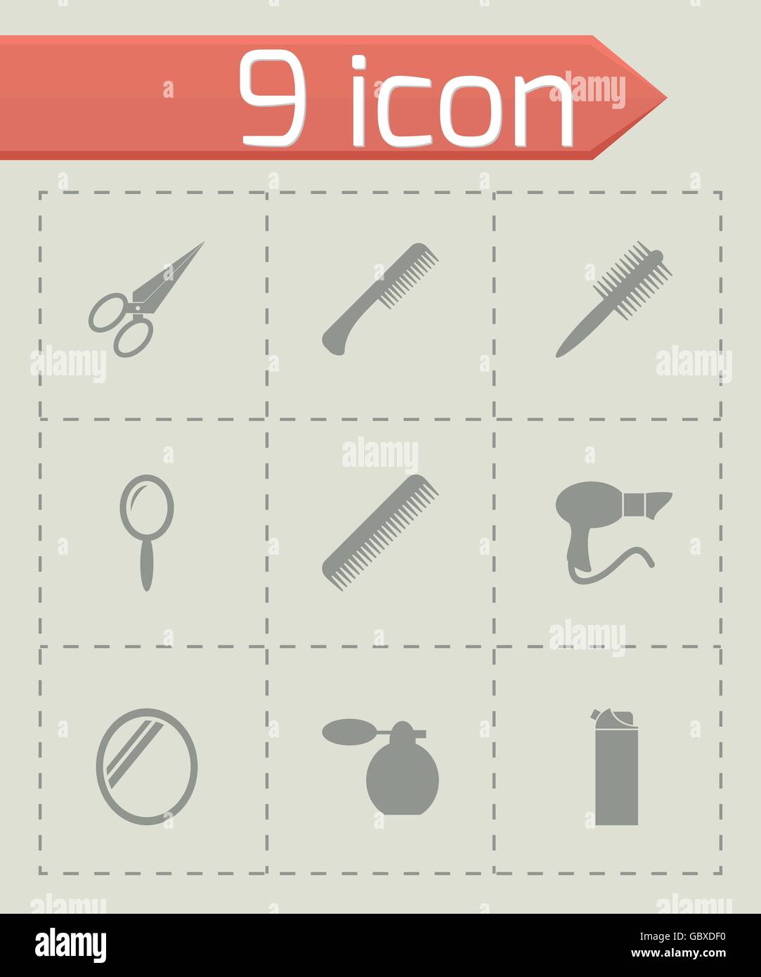 Vector black barber icon set Stock Vector Image & Art - Alamy