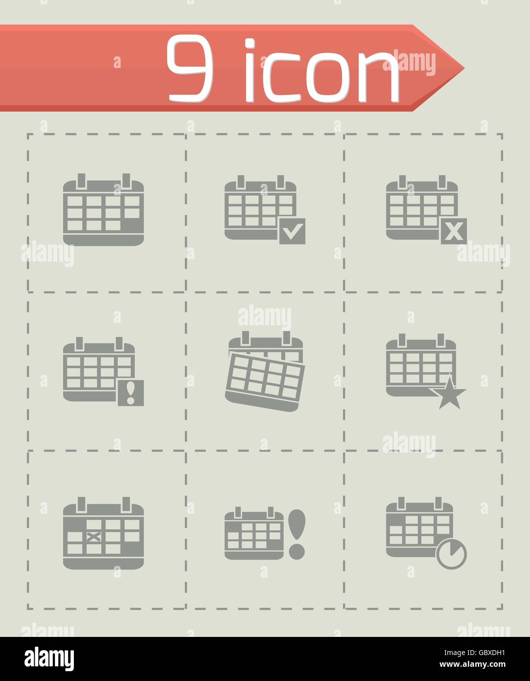 Vector black calendar icon set Stock Vector Image & Art - Alamy