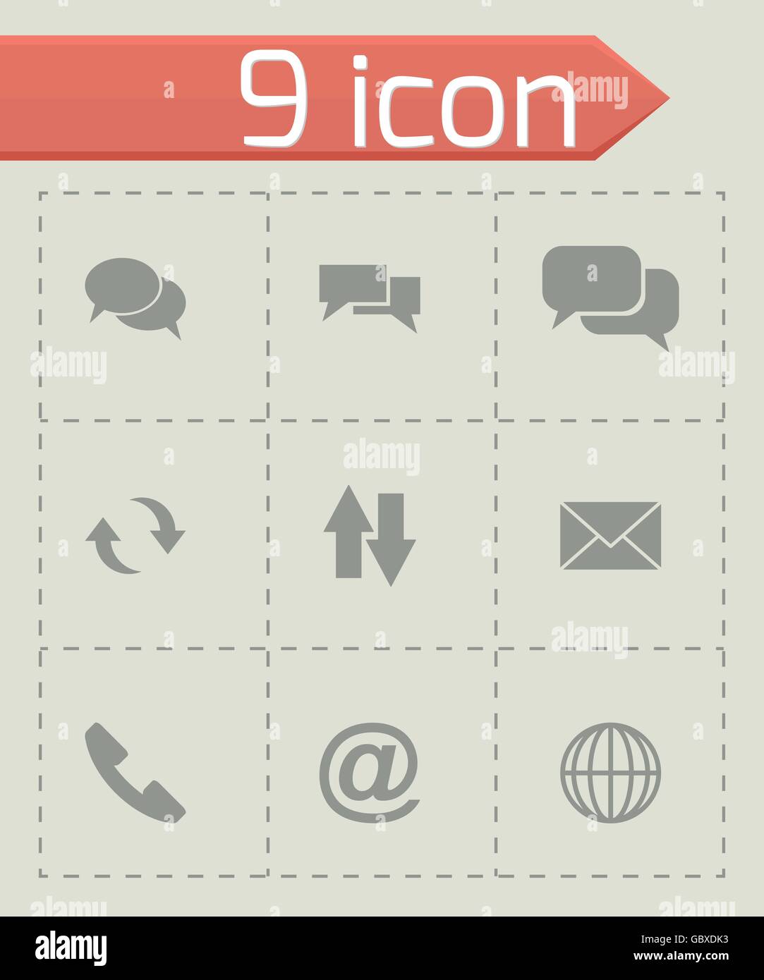 Vector black communication icon set Stock Vector Image & Art - Alamy