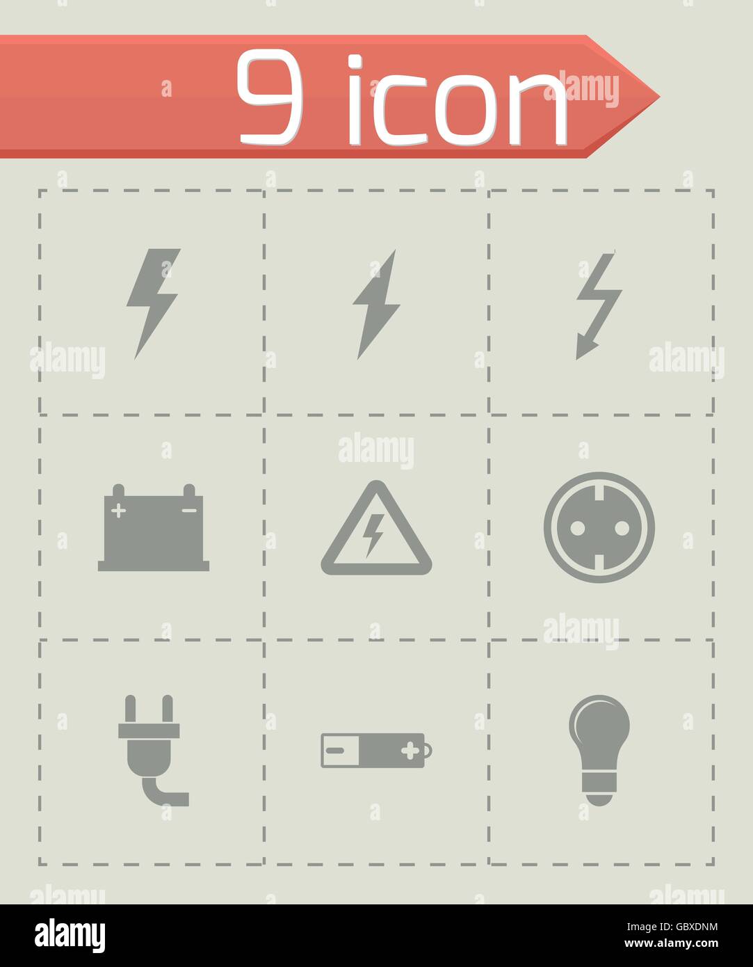 Vector black electricity icon set Stock Vector Image & Art - Alamy