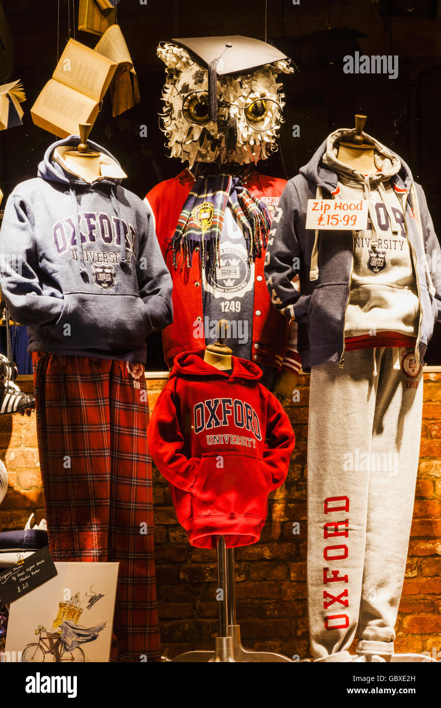 England, Oxfordshire, Oxford, Souvenir Oxford University Clothing Shop