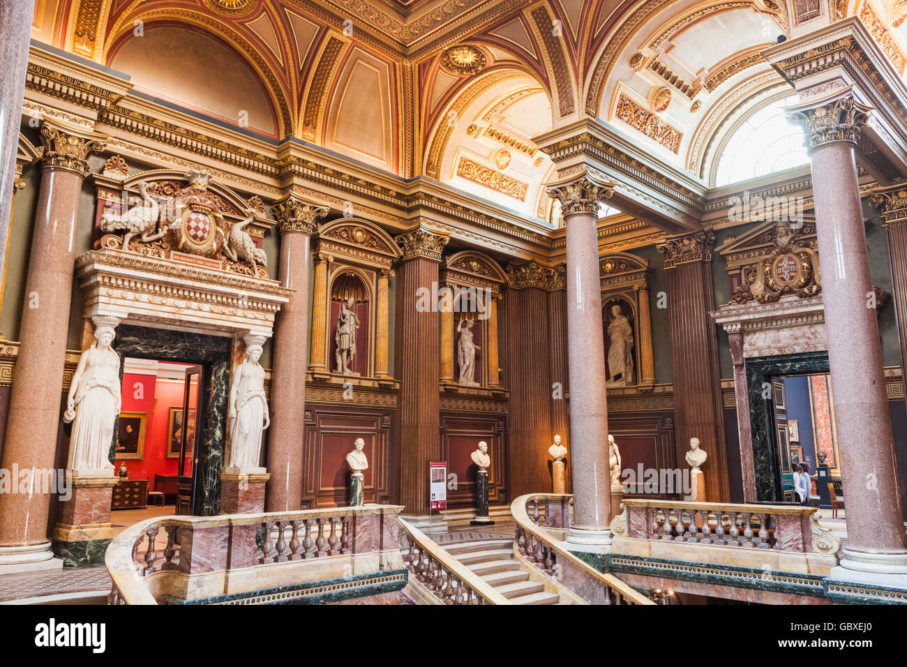 England, Cambridgeshire, Cambridge, Fitzwilliam Museum, Interior View Stock Photo