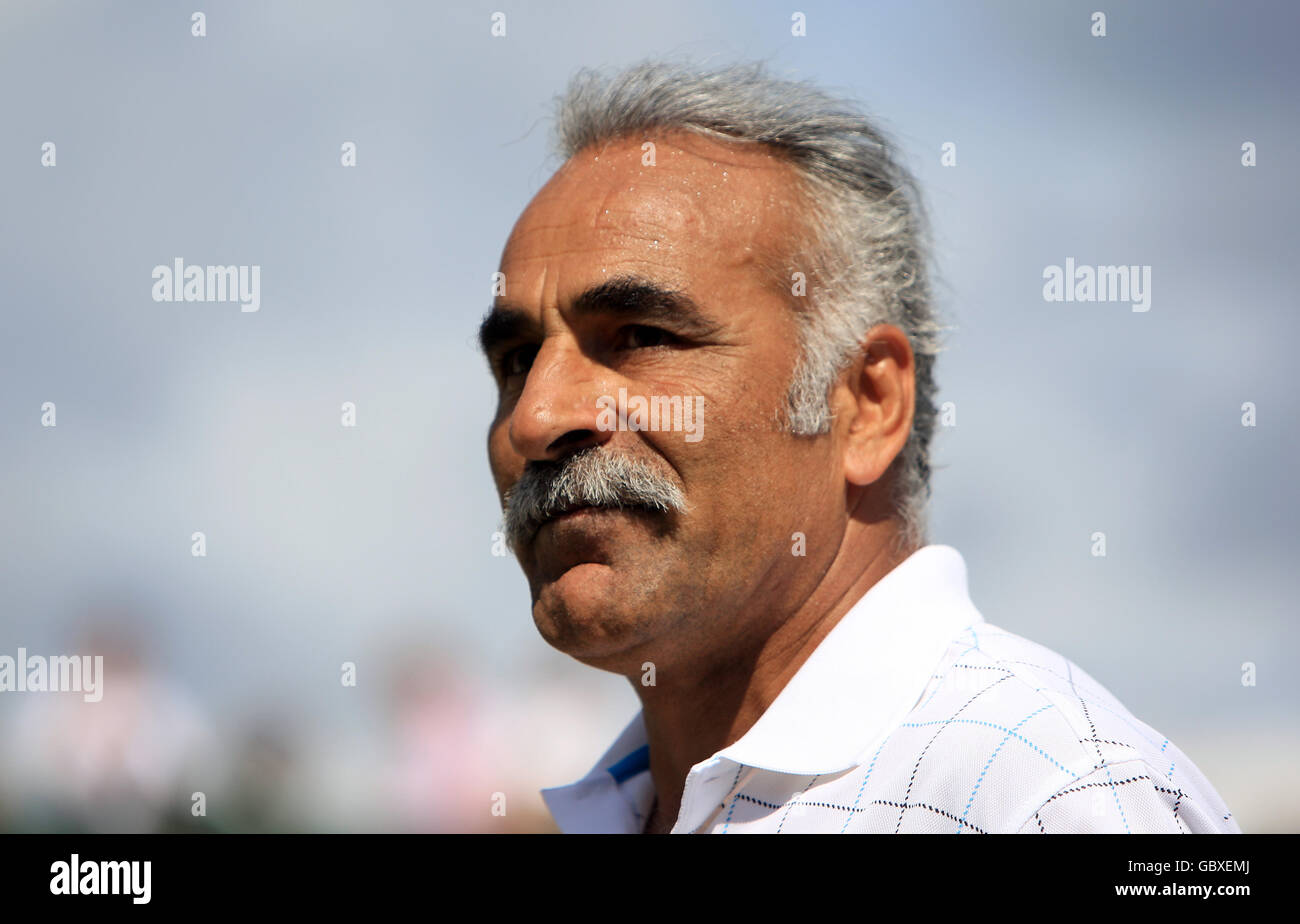 Tennis - 2009 Wimbledon Championships - Day Thirteen - The All England Lawn Tennis and Croquet Club. Iran's Mansour Bahrami during the Gentlemen's Senior Invitation Doubles final Stock Photo